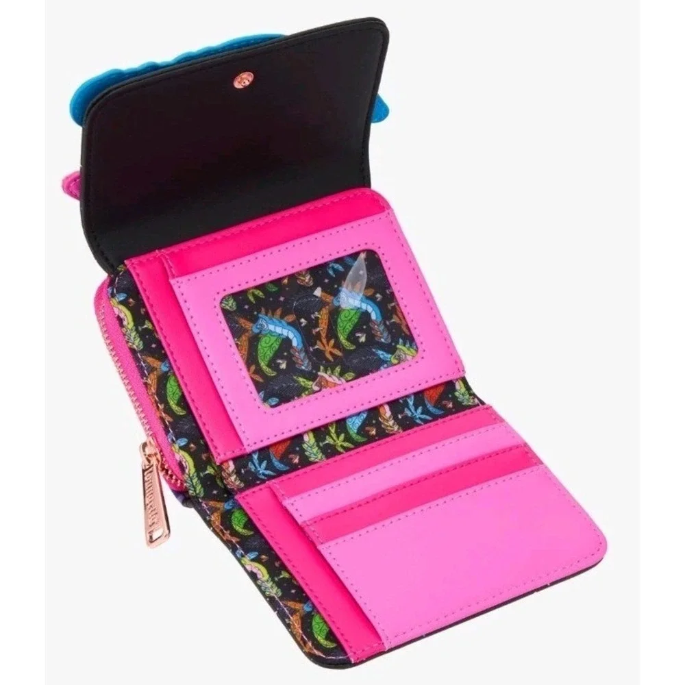 Loungefly‎ Disney Alice in Wonderland Caterpillar Mushroom Fuzzy Flap Wallet NEW